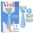 Gillette Venus für den Intimbereich Systemklingen 3er + Handstück Mehrwegrasierer inkl. Ersatzklingen 1 Stück