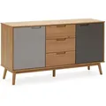 Bruce Sideboard 3 Schubladen Und 2 Türen, Massivholz, 140 Cm (b) 40 Cm (t) 77 Cm (h)