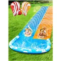 Wasserrutsche Set 685cm Doppelspur mit Sprinkler Bodyboards Garten Sommer Wasser