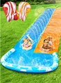 JOYIN 685 cm Doppelrasen Wasserrutsche mit 2 Bodyboards und Sprinkler