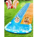 685 cm Rutsche und Wasserrutsche mit 2 Bodyboards, Rasen-Wasserrutsche mit ei...