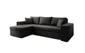 Luxusbetten24 Schlafsofa Designer Sofa Denver, mit Stauraum und Schlaffunktion, Schwarz