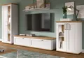 Wohnwand "Mirano" in weiß Lärche und Eiche Artisan Landhaus Wohnkombination 4-teilig 316 cm