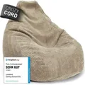 LUMALAND Sitzsack GIANT aus der Cord-Reihe, 135 x 100 cm - Bezug soft & waschbar - Beige - Beige