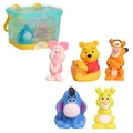 Disney Winnie The Pooh Badewannen-Caddy mit 5 Badefiguren – Pooh, Piglet, Tigger, Eeyore & Rabbit – schimmelresistente Wasser-Spielzeuge für Kleinkinder ab 3 Jahren