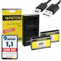 PATONA Dual Ladegerät mit 2X Akku NP-BX1 Ersatz für Sony NPBX1 BX1 Batterie Kompatibel mit Sony DSC-RX1R DSC-HX50 DSC-HX60 DSC-HX300 DSC-WX500 DSC-RX100 II III IV V
