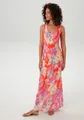 Sommerkleid, mit farbenfrohen Blumendruck - jedes Teil ein Unikat - NEUE KOLLEKTION, Gr. 46 - N-Gr, orange-vanille-fuchsia-lavendel-rosa-türkis N-Gr