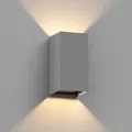 ledscom.de Wandleuchte CUBEL für außen, IP65, Up-/Downlight, grau matt, eckig, 1x G9 max. 10W