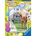 Ravensburger Malen nach Zahlen 28566 - Glückliche Pferde – Kinder ab 7 Jah