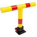 SCHMIDT security tools Parkbarriere klappbar Parkplatzsperre T-Form Schloss Auto Parkplatz-Schranke Parkpfosten Sperrbügel reflektierend