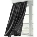 Beautex Verdunkelungsvorhang Samt Vorhang Kräuselband U-Band Gardine Velvet abdunkelnd (1 St), Hakenaufhängung, abdunkelnd grau 140 cm x 175 cm