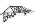 PALRAM-Canopia Vordach Lily XL 319x88x70 cm Aluminium schwarz Bedachung Polycarb