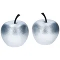 MamboCat Dekofigur Pottery Pots 2er Set Apfel Silber Größe XS glitzer Fiberglas silberfarben