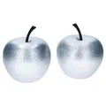 MamboCat Pottery Pots 2er Set Apfel in Silber Größe XS I Glitzern & schimmernd I Ø 14,5 & Höhe 17 cm I wetterfeste Deko für Haus & Garten I Accessoire aus Fiberglas, Fiberstone I Herbst, Weihnachten