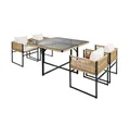 ESTEXO Sitzgruppe Gartenset Gartenmöbel Set Cube Essgruppe Rope Outdoor Möbel Beige