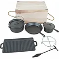 El Fuego Pfannen-Schmortopf-Set Dutch Oven Set 7-teilig, schwarz - Schwarz