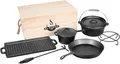 Dutch Oven Set 7-tlg. von El Fuego® Ofen Gusseisen Kessel Deckelheber Feuertopf
