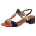 MARCO TOZZI Sandalette, Blockabsatz, Sommerschuh, Riemchensandale mit verstellbarer Schnalle blau 40 EU
