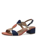 MARCO TOZZI Damen Sandalen mit Absatz mit Verstellbarem Riemen Vegan, Blau (Navy comb), 40 EU