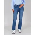 ESRA Straight-Jeans Stretch-Jeans Damen High Waist Jeans Straight Leg Hose Regular G3 Straight Fit Jeans Damen High Waist Gerade Schnitt Jeans bis Übergröße blau 36