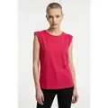 Vero Moda T-Shirt VMEMILY SL GATHERING TOP JRS NOOS Baumwolle, regular fit, Spitze rot L (40)