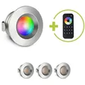 Einbaustrahler Mini flach Torino 3W RGBW IP44 - Farbe: silber - Anzahl: 4x