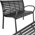 Tectake Gartenbank Pino 3 Sitzer Aus Kunststoff und Stahl  126 x 62 x 81 50 cm Schwarz