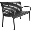 tectake Gartenbank, Schwarz, Metall, Patchwork, 62x81.5x126 cm, Gartenmöbel, Gartenbänke