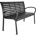 tectake® Gartenbank Pino 3-Sitzer 126x62x81,5cm - Schwarz