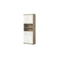 Hochschrank SCHLOONSEE  Breite 74cm  4 Türen  1 Schubkasten  2 offene Fächer  MDF-Front  in verschiedenen Farben erhältlich  Badmöbel  Badschrank  Schrank  Bad  Schloonsee , weiß , Maße (cm): B: 74 H: 191
