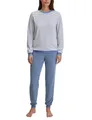 CALIDA Nightwear Xtra Bündchen-Pyjama, Schlafanzug Damen, Frottee-Qualität aus Baumwollmix Scandinavian 48-50