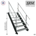 Stahltreppe anthrazit Treppe 7 Stufen Breite 60 - 160cm Geschosshöhe 100 - 140cm