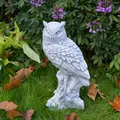 Eule Uhu Waldohreule Steinfigur H.37 cm 15 x 20 cm Grau 7 kg Beton frostsicher