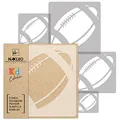 NAKLEO Schablonen Malen für Wandgestaltung im Kinderzimmer, 5 Stück Set 9x9 bis 34x34cm Rugby Ball Fußball, Kinderzimmer Malvorlage Raumdekoration, Basteln DIY Wand Möbel