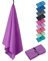 Fit-Flip Microfaser Handtücher - kompakt und leicht – für Reisen, Sport und Strand - Mikrofaser Handtuch schnelltrocknend – als Sauna und Badetuch groß (1x 180x90cm, Ultra Violet)