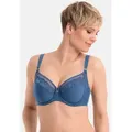 Rosa Faia Bügel-BH Sita (1-tlg) Bügel-BH - Leicht transparent - Obercup mit transparenter Spitze blau 75