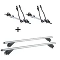 2xFahrradträger SAGITTAR + Alu Dachträger RB003 kompatibel mit für Seat Leon III Kombi (5Türer) ab 2014