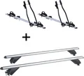2xFahrradträger SAGITTAR + Alu Dachträger RB003 kompatibel mit für Seat Leon III Kombi (5Türer) ab 2014