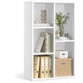 VASAGLE Bücherregal Standregal, Bücherschrank, mit 4/5/7/8 Fächern, Büroregal, Würfelregal, Standregal weiß 50 cm x 80 cm x 24 cm