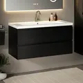 Badezimmermöbel Sena – 100 cm – Schwarzeiche – Weißes Waschbecken - Vorbestellen