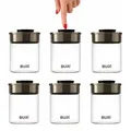BURI Vorratsglas Vakuumglas 6er Set 700ml | Vorratsdosen Glas mit Edelstahl Deckel & Vakuum Klick-Mechanismus | Luftdicht mottensicher auslaufsiche...