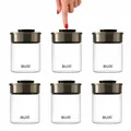 BURI Vorratsglas Vakuumglas 6er Set 700ml | Vorratsdosen Glas mit Edelstahl Deckel & Vakuum Klick-Mechanismus | Luftdicht mottensicher stapelbar spülmaschinenfest auslaufsicher