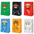 24 Stück Partytüten für Ninja-Geburtstagsparty-Zubehör, Ninja-Party-Geschenk, Goody Treat Candy Bags für Party Favors