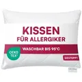 Clinotest Kopfkissen Polykissen Gesteppt, Füllung: 350g, Bezug: Polyester, für jede Schlafposisiotn geeigent, 95°C waschbar & trocknergeeignet, bewährte Qualität aus Hotellerie weiß 40 cm x 60 cm