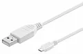 USB 2.0 Hi-Speed Kabel 1,8 m,Weiß,USB 2.0-Stecker (Typ A)> Micro-Stecker