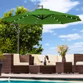 Luxus Sonnenschirm mit LED Beleuchtung Ampelschirm 350 cm Garten Schirm Pavillon