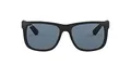 RayBan 0RB4165 Justin Classic Sonnenbrille LargeHerstellerGröße 55, Schwarz Gestell Schwarz Gläser Polarized Blau Klassisch 6222V