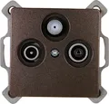Kopp Paris Antennensteckdose TV/RF/SAT, Einzel-und Stichleitungsdose für Einzelanlagen und entkoppelte Stichleitungen im SAT-und Kabelfernsehen, digitaltauglich, IP20, palisander-braun, 921426080