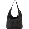 Anna Morellini Leder-Schultertasche "Palladia" in Schwarz - (B)38 x (H)30 x (T)2 cm
