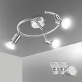 BOJIM Deckenstrahler 3 Flammig Lampe, LED Strahler Deckenleuchte Matt Nickel, Inkl. 3 x 6W Decke GU10 Spot Schwenkbar Deckenlampe, Modern Light für Küche Wohnzimmer Flur Innen Ceiling Büro Neutralweiß
